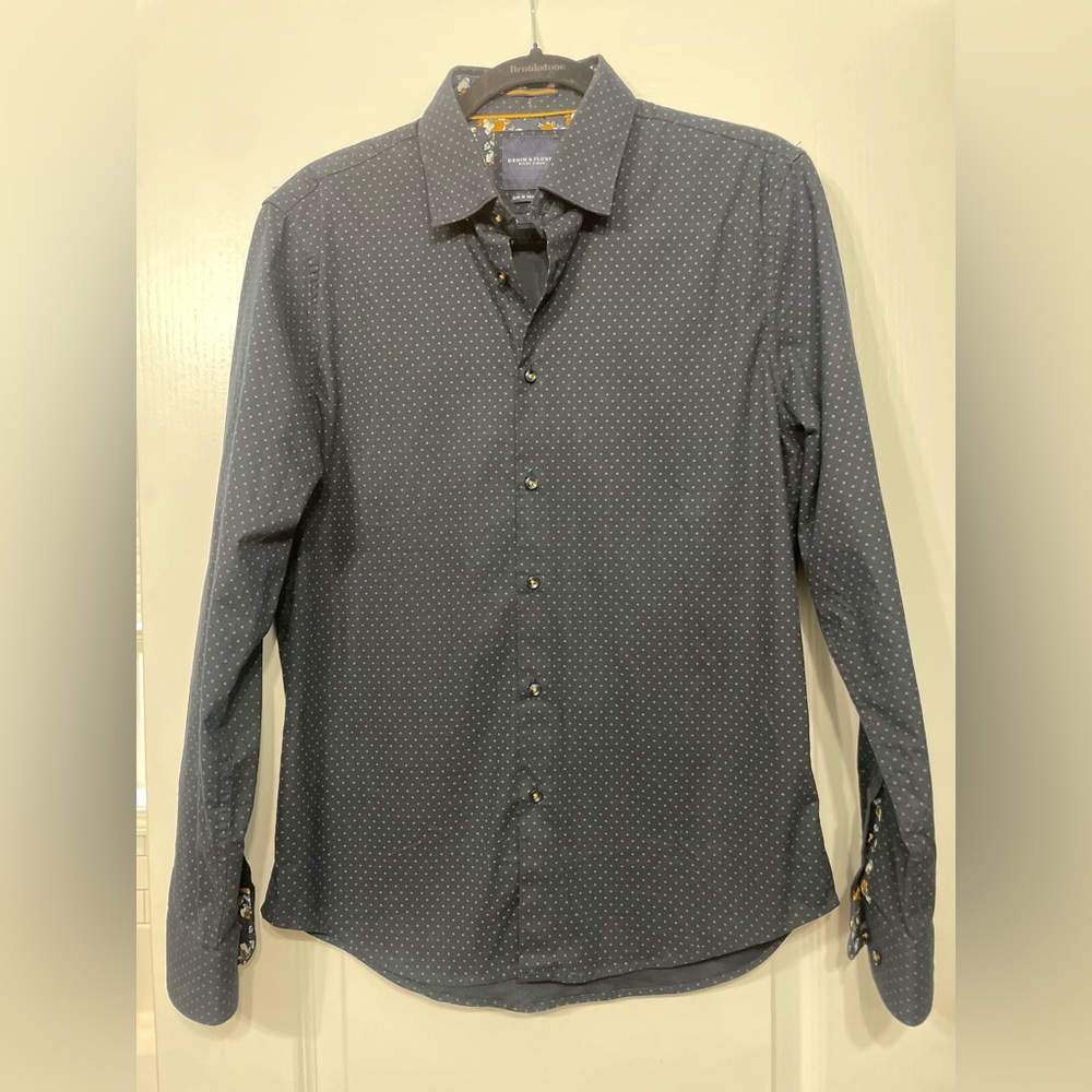 Denim & Flower Navy Blue Button Down Shirt